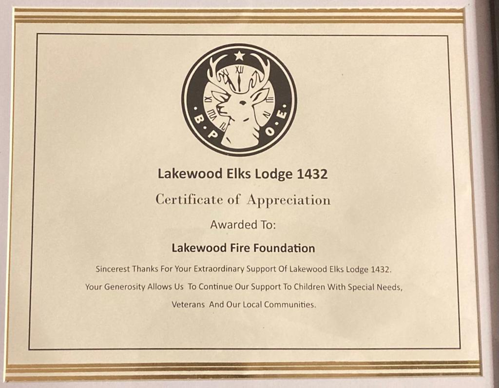 Lakewood Fire Foundation And Elks Lodge Join Forces To Improve Fire Services And Support Community
